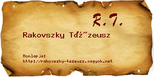 Rakovszky Tézeusz névjegykártya